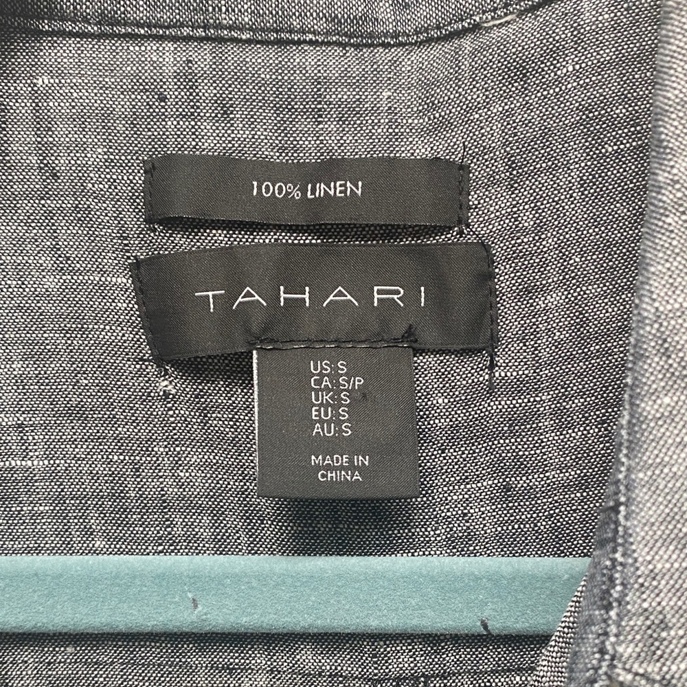 Tahari - Gray Linen Button-Down Dress! Like NEW. Size S. - Picture 3 of 15